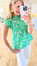 Green Floral Printed Top
