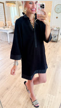 Black 3/4 Sleeve Collared Dress