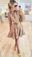 Dark Amber Floral Button Down Dress