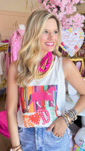 White and Fuchsia Rodeo Tank Top