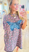 Mocha Floral Butterfly Patch Dress