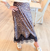Leopard Lace Hem Maxi Skirt