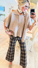 Latte Side Slit Cape Cardigan