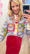 Queen of Sparkles Colorblock Santa Cardigan