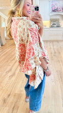 Multi Floral Button Up Poncho Top