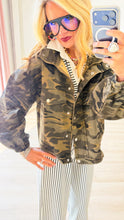 Camo High Neck Oversized Jacket