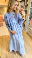 Light Blue and Pink Polka Dot Cardigan