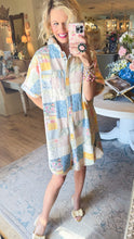 Floral Patchwork Denim Shirt Dress