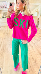Bright Pink Ski Sweater