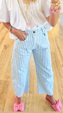 RESTOCK Light Blue Gingham Twill Barrel Pants