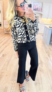 Black Printed Cardigan