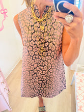Pink Leopard Jacquard Sleeveless Mini Dress
