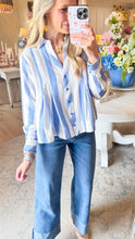 Blue Stripe Long Sleeve Top
