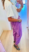 Purple Mineral Washed French Terry Pants