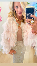 Pink Ruffle Beaded Jacket