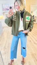 Army Green Vintage Bomber Jacket
