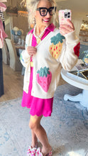 Multi Strawberry Button Up Cardigan
