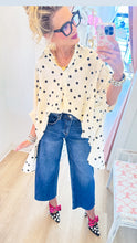 Ivory Polka Dot High Low Hem Top