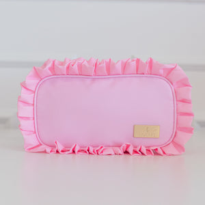 Ruffled Nylon Medium Pouch