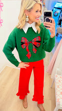Green Plaid Bow Sweater