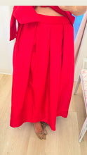 Red Sleeveless Collared Top and Maxi Skirt Set