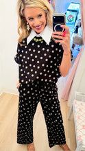 Black Polka Dot Knit Pant Set