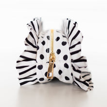 Polka Stripe Pencil Bag – Black & White Nylon Pouch | HOLLIS