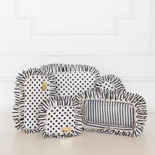 Polka Stripe Pencil Bag – Black & White Nylon Pouch | HOLLIS