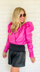 Buddy Love Magenta Puff Sleeve